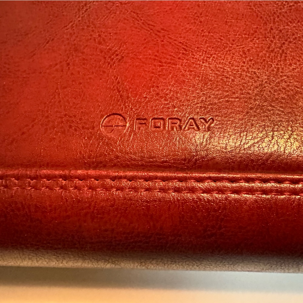 High End Foray Deep Red Women’s Briefcase Attache Vegan Leather Bag Planner - Picture 3 of 15